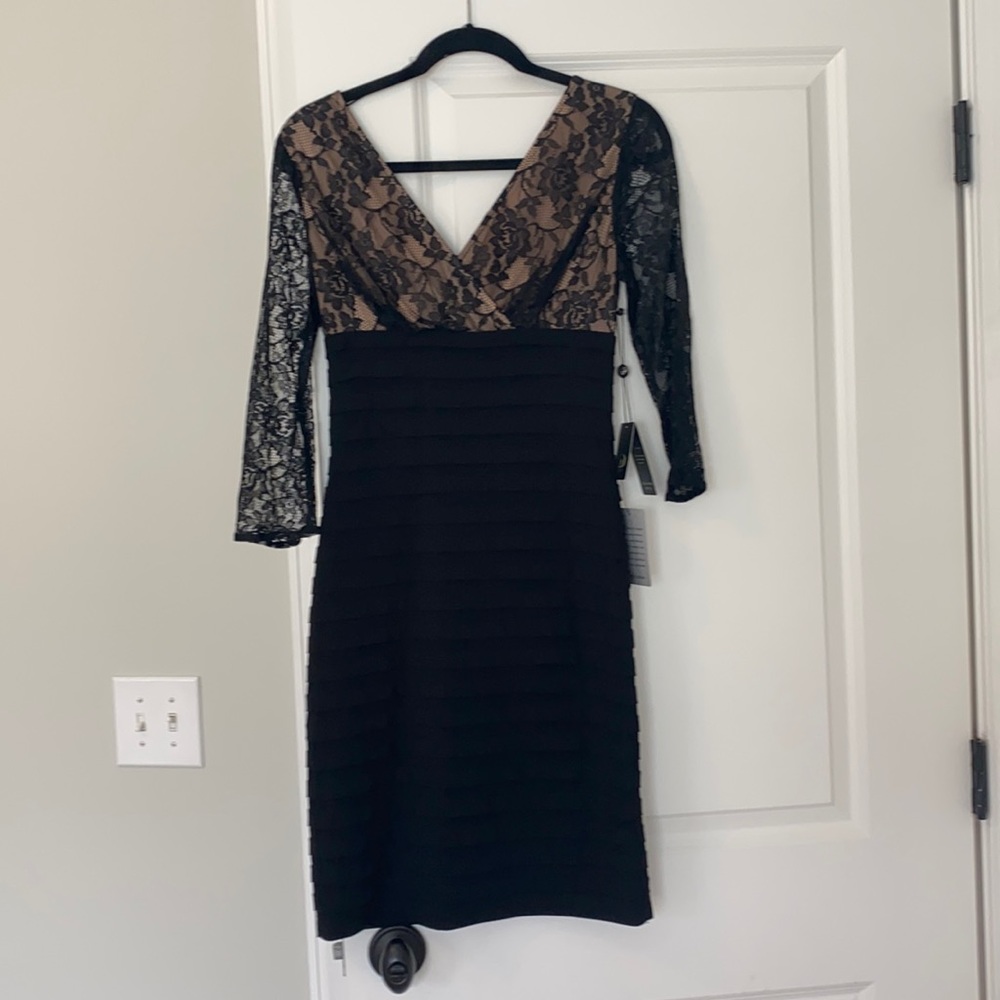 Adriana paper black and nude dress